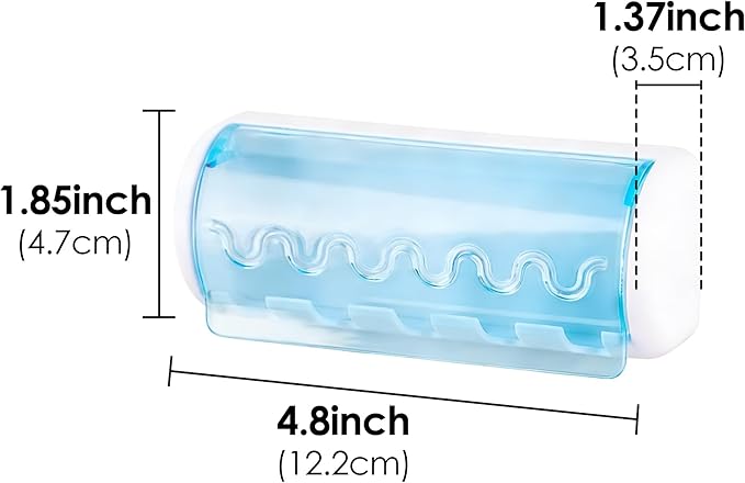 2 PCS Self Adhesive Toothbrush Holder with Cover for Bathroom, 5-Slot Wall Mounted Toothbrush Organizer Rack for Shower, Dorm, Cabinet