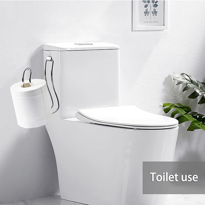 Toilet Paper Holder, Over the Tank Toilet Paper Holder, Toilet Paper Roll Holder, Bathroom Toilet Paper Storage（Chrome）