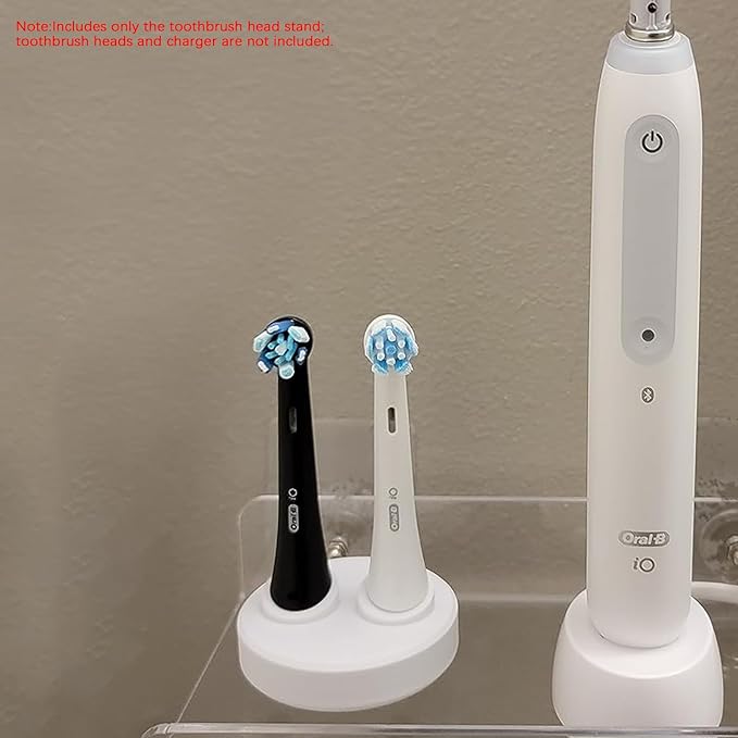 Toothbrush Head Holder for Oral-B iO | Oral B Holder for Heads | Electric Tooth Brush Head Organizer Compatible for Oral io Desktop Storage Washstand (White)