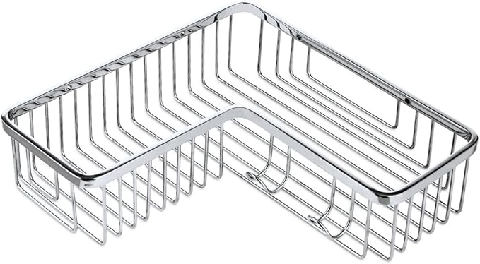 Shower Corner Shelf,304 Caddy Stainless Steel Rustproof,Soap Caddy Shower Organizer Wall Mounted Basket,Polished Finish，Right-Angle Basket