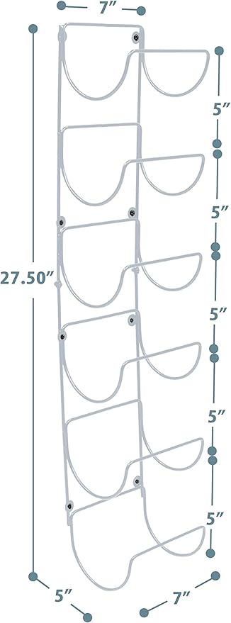 Sorbus Towel Rack Wall Mount – 6 Compartments of White Metal Towel Holder for Bathroom Decor Sets, Organizer for Linens, Gym, Rv, Door, Cabinet - Wine Rack Wall Mounted for Kitchen, Bar, Wine Cellar