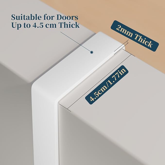 Consumest Over the Door Organizer - 3 Tier Door Hanger Hooks for Hanging Clothing, 24 Inches Long Coat Hanger for Bedroom, Bathroom, Laundry or Dorm Room, White