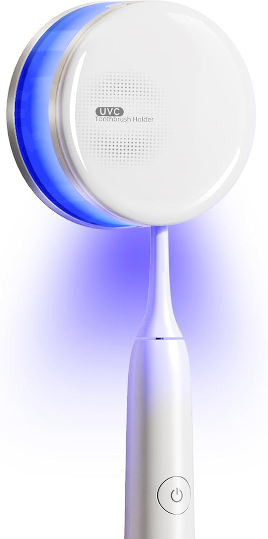 Toothbrush Sanitizer Holder for Bathroom, Wall-Mounted Organizer with Dynamic Ambient Light & Air Drying, Travel Dustproof Case, Fits Electric/Manual/Kids’ Toothbrushes