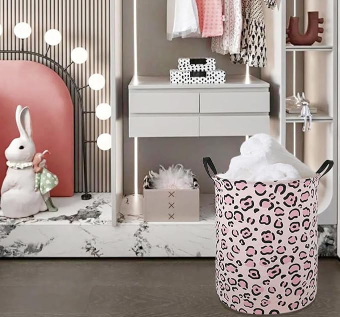 Round Laundry Hamper Storage Basket Fabric Material Storage Hamper Organization Basket, Storage Bin, Gift Box with Handles for Room