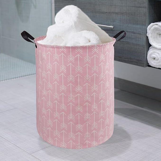 Kids Laundry Hamper Storage Basket Laundry Organizer Hamper Storage Bins Clothes Box Nursery Hamper Gift Basket with Handles (Arrow)