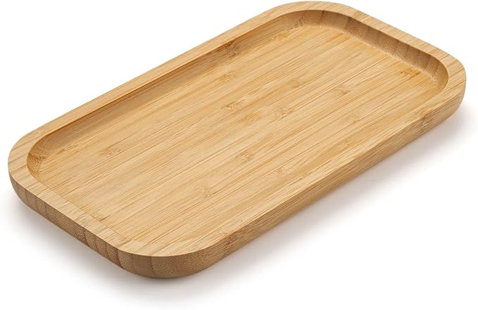 Bamboo Vanity Tray, Bathroom Counter Tray, Toilet Tank Tray, Bathroom Tray for Organizing and Home Decor, 9.8 x 5.5 x 0.8 inch