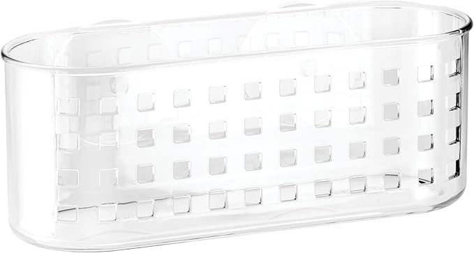 iDesign Hanging Suction Shower Caddy Basket for Bathroom Storage - Clear - Made in USA