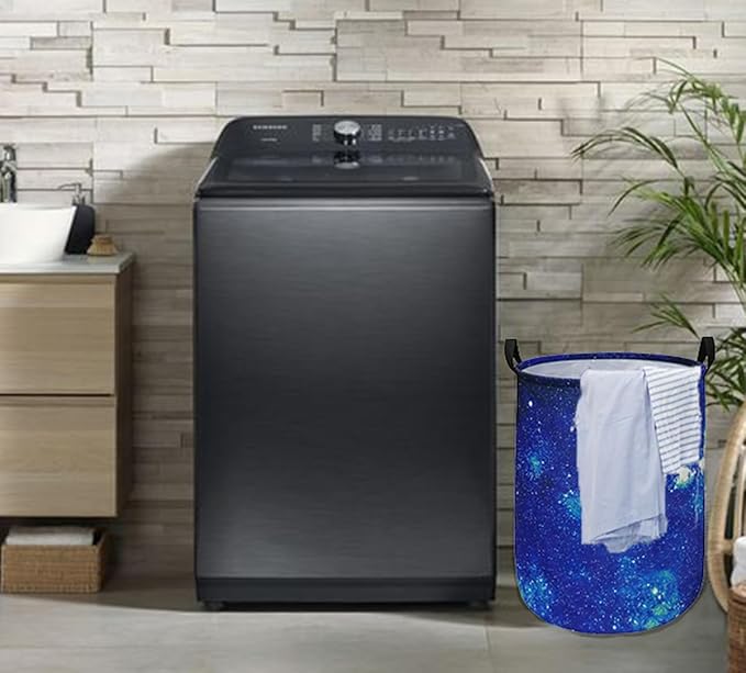 Round Laundry Hamper Storage Basket Fabric Material Storage Hamper Organization Basket, Storage Bin, Gift Box with Handles for Room
