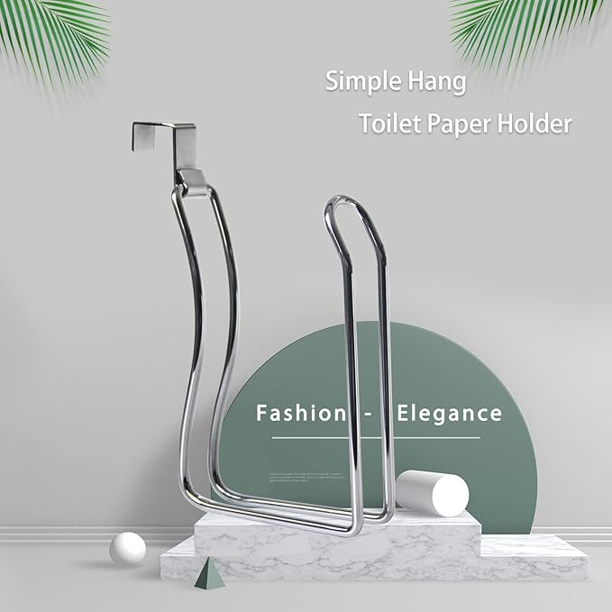 Toilet Paper Holder, Over the Tank Toilet Paper Holder, Toilet Paper Roll Holder, Bathroom Toilet Paper Storage（Chrome）