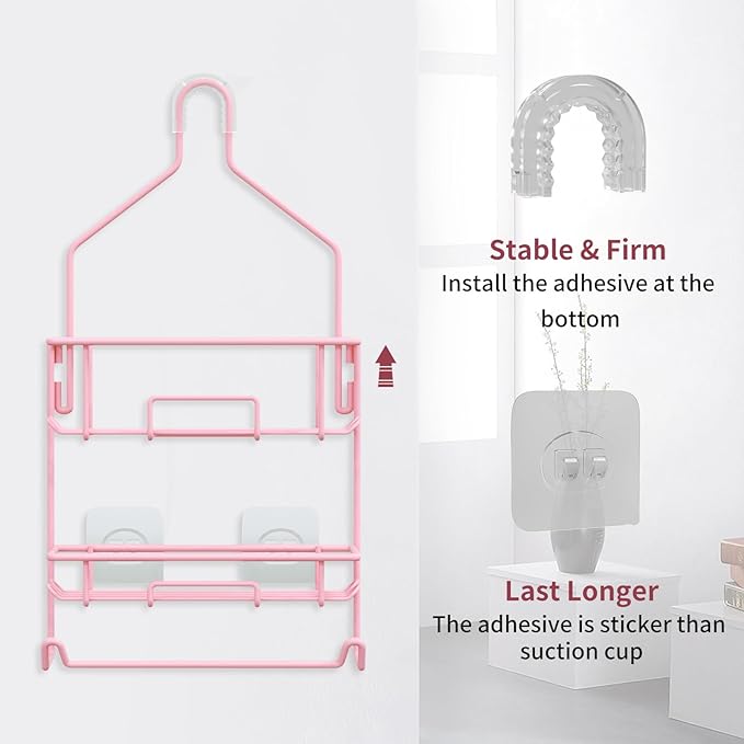 TreeLen Shower Caddy Pink, Large Shower Racks for Inside Shower, Pink Bathroom Organizer, Gift for Girlfriend