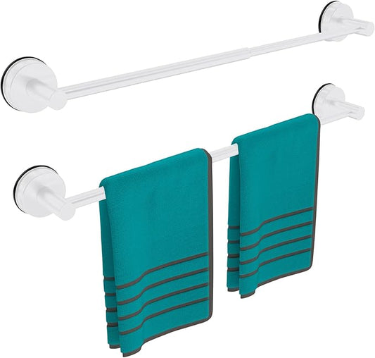 Towel Bar for Bathroom Wall,Adjustable 12~21 Inch Towel Racks for Bathroom Wall Mounted, Towel Holder for Glass Shower Door,Apparment Essentials,Home Decor-White(2pcs)