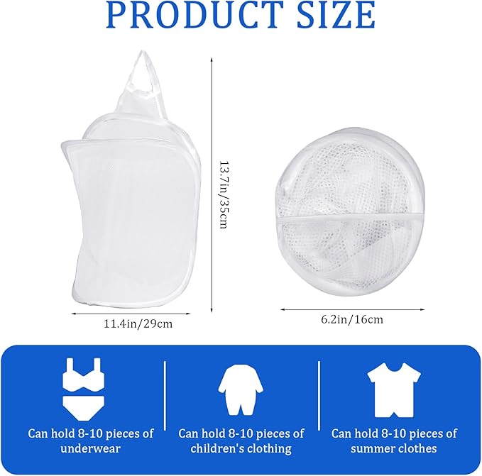 Mozeat Lens Space-Saving Hanging Laundry Hamper, White, Polyester, Portable, Hangable, Foldable