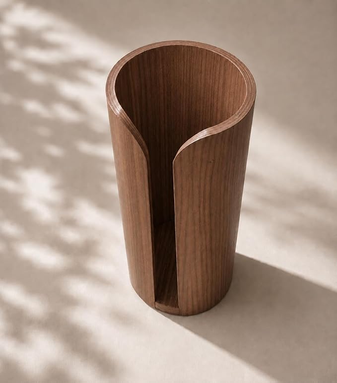Plywood Free Standing Toilet Paper Holder. Toilet Tissue Storage Made from Wood. Compatible with Mega Rolls (Walnut)