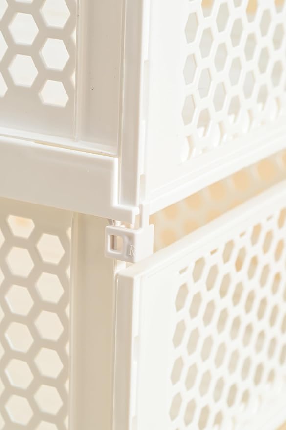 Pull-out Plastic Storage Basket,Stackable Closet Organizers Drawer Anti-Tipping, Reinforced Stable Shelf Container for Bathroom Laundry Room Storage, Space-Saving Clothes Storage (white, Large-4pcs)