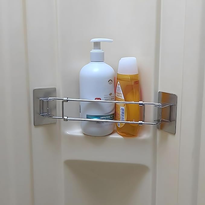 Safoner RV Shower Corner Storage Bar- Adjustable Stainless Steel Rod for Corner Shelves in Camper, Length 7.9-13.9 inches- RV Bathroom Organization Must Have Accessories (1 Pack