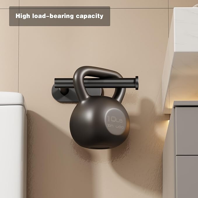 Voldra Toilet Paper Holder, Self Adhesive Toilet Paper Holder Wall Mount, SUS 304 Stainless Steel Toilet Tissue Roll Holder No Drilling for Bathroom Porta Papel de Baño (Matte Black, Classic)