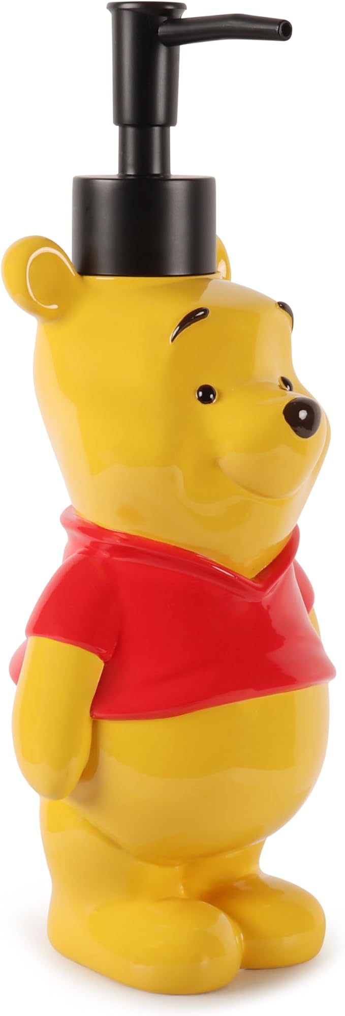 Jay Franco Kids Soap Dispenser – 8" Resin Hand Lotion Pump, Bathroom & Kitchen Decor, Official Licensed Product, Yellow - Winnie The Pooh