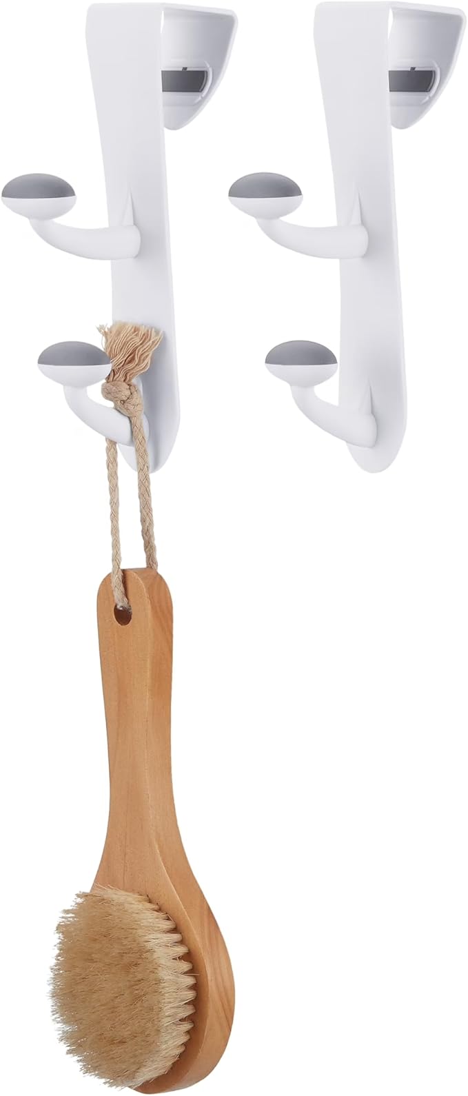 2 Pcs Over the Door Rubber Grip Hooks for Closet and Bathroom Storage, Anti-Slip Heavy-Duty Hangers for Towels Bags Coats, Sturdy Storage Organizer, No-Drill Easy Install Hangers