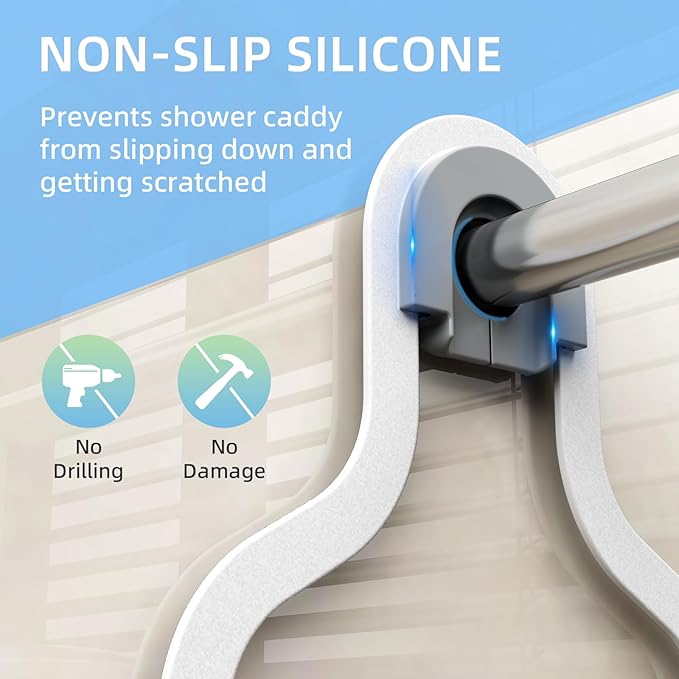 White Hanging Shower Caddy, 3-Tier Bathroom Organizer with Soap Dish, Rust Resistant, Quick Dry, Assembly Required
