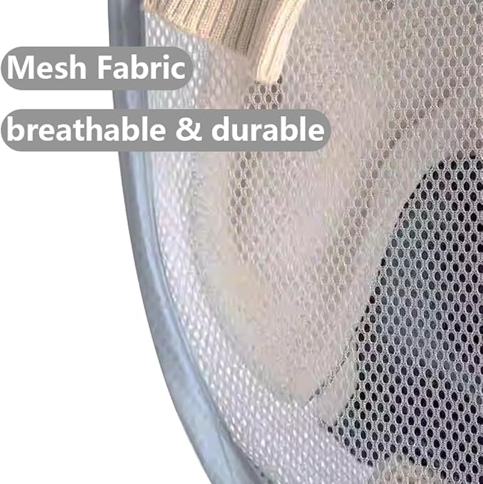 Mesh Large Pop Up Laundry basket, Collapsible Laundry Hampers with Handles, Foldable Dirty Clothes Hampers for Bathroom, College Dorm, Travel, Gray