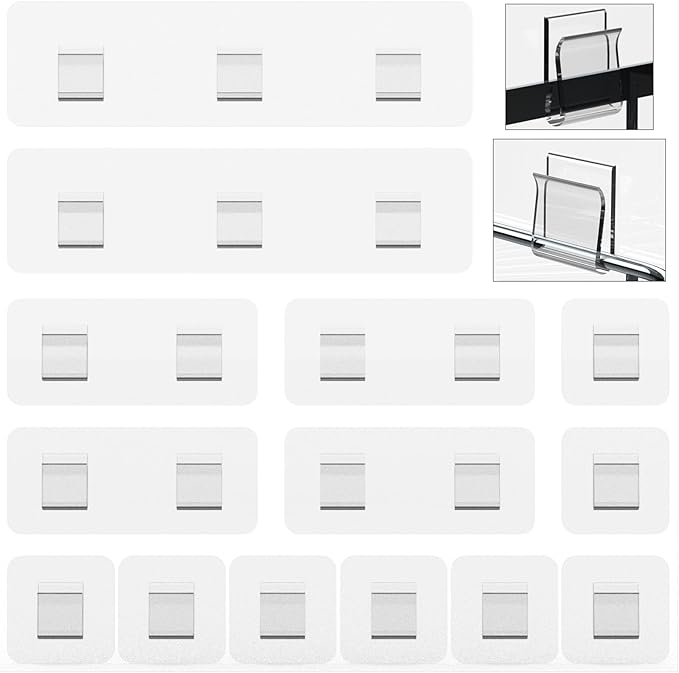 14 Pack Shower Caddy Adhesive Replacement, Strong Adhesive Shower Shelf and Hooks, No Drilling Adhesive for Shower Organizer, Soap Holder, Sponge Holder and Kitchen Rack
