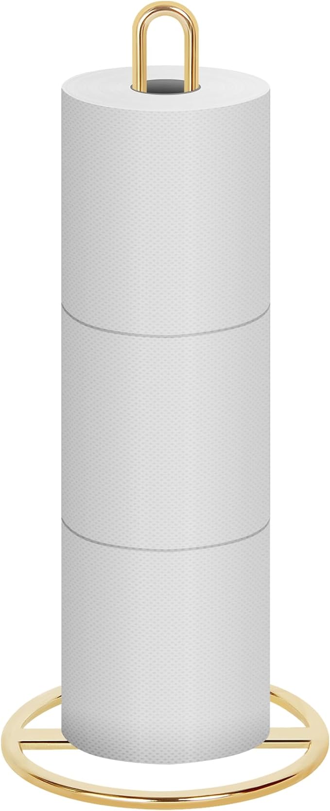 Gold Toilet Paper Holder Stand, OBODING, Freestanding Toilet Paper Holder for Storing 3 Rolls of Toilet Papers (Gold)