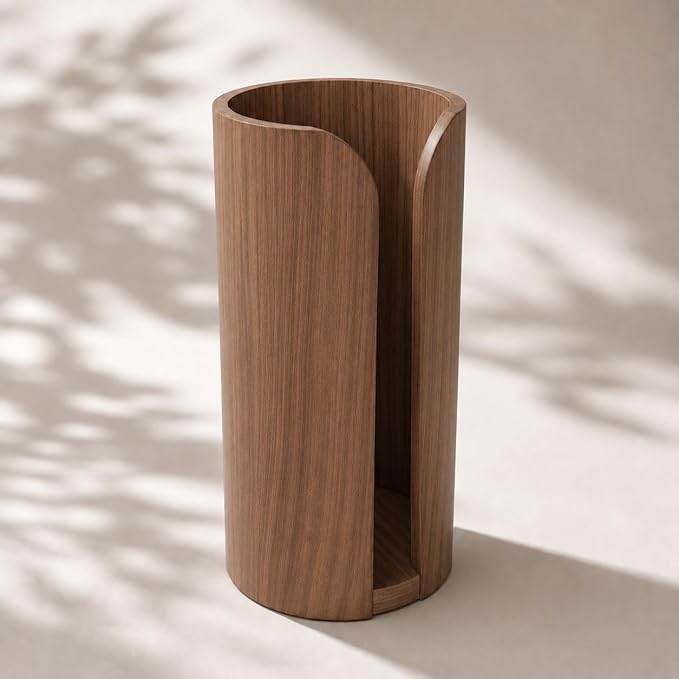 Plywood Free Standing Toilet Paper Holder. Toilet Tissue Storage Made from Wood. Compatible with Mega Rolls (Walnut)
