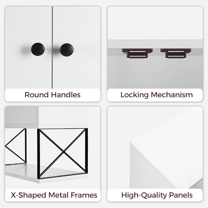 MAHANCRIS Bathroom Wall Cabinet with 2 Door and Adjustable Shelf, Farmhouse Medicine Cabinet with Towel Rack, 3-Tier Wall Mounted Storage Cabinet Over The Toilet for Bathroom Laundry Room, White