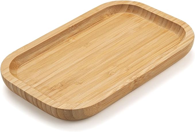 Bamboo Vanity Tray, Bathroom Counter Tray, Toilet Tank Tray, Bathroom Tray for Organizing and Home Decor, 7.9 x 5.1 x 0.8 inch