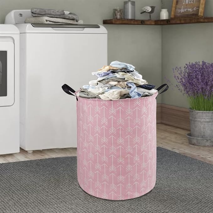 Kids Laundry Hamper Storage Basket Laundry Organizer Hamper Storage Bins Clothes Box Nursery Hamper Gift Basket with Handles (Arrow)