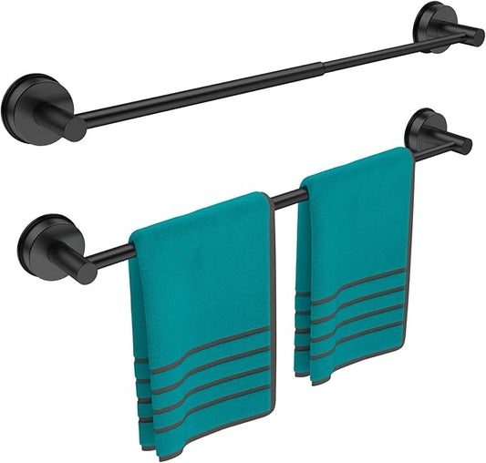 Towel Bar for Bathroom Wall,Adjustable 12~21 Inch Towel Racks for Bathroom Wall Mounted, Towel Holder for Glass Shower Door,Bathroom Accessories,Apparment Essentials,Home Decor-Black(2pcs)