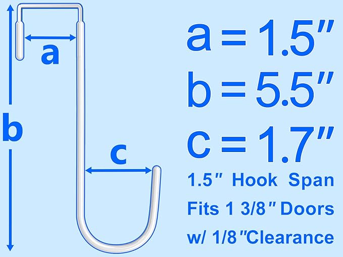 Mars-Rock Over The Door Metal Hooks with Plastic Coating 5.5" Fit 0.5" to 1 3/8" Door 10 Pcs Heavy Duty Single Towel Robe Rack Wreath Bathroom Shower Hanger Shoe Organizer Ironing Board Short White