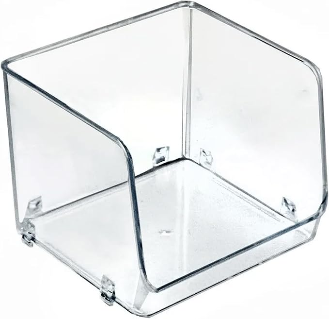 Azar Displays 556720-2PK Small Clear Stackable Bin Compact Transparent Storage Organizer for Pantry Drawer Bathroom and Desk BPA-Free Plastic (Pack of 2)