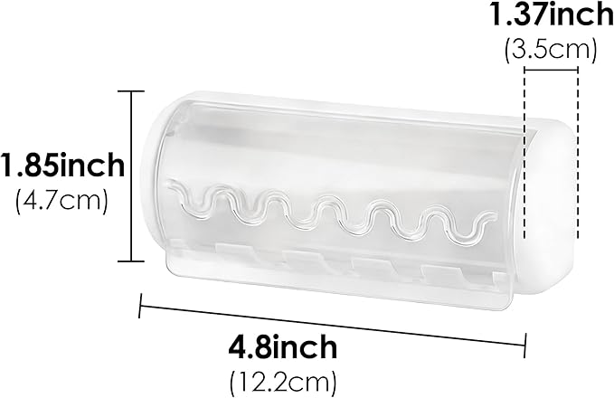 2 PCS Self Adhesive Toothbrush Holder with Cover for Bathroom, 5-Slot Wall Mounted Toothbrush Organizer Rack for Shower, Dorm, Cabinet (White)