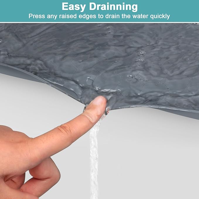 Waterproof Under Sink Mat, 28" x 19" Silicone Under Sink Mats for Kitchen, Under Kitchen Sink Mats and Protector Mat, Sink Cabinet Protector Mats for Bathroom, Gray