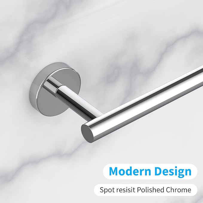 Cilee 2 Pieces Polished Chrome Bathroom Towel Bar, 24 Inch Double Towel Racks,Bathroom Towel Holder Towel Bar for Bathroom Stainless Steel Wall Mount