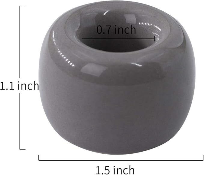 AirMoon Mini Ceramic Toothbrush Holder for Bathroom - Grey Small Countertop Organizer, Easy Clean Toothbrush Stand, Suit for Electric Toothbrush Head, Pens & Coffee Spoon, Pack of 2