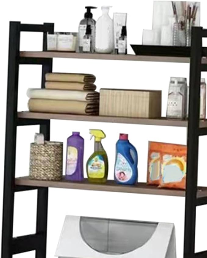 1 Set Over The Toilet Storage, 3-Tier Bathroom Laundry Storage Rack Space-Saving Organizer Household Supplies (Black)