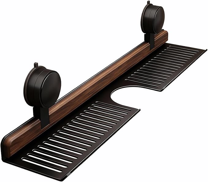 Bathroom Storage Shelves Floating,Modern Kitchen Organizer Faucet Shelf,No Mounted Shower Sink Caddy Organizers,Toothbrush soap Rack (Black, 27 inch)