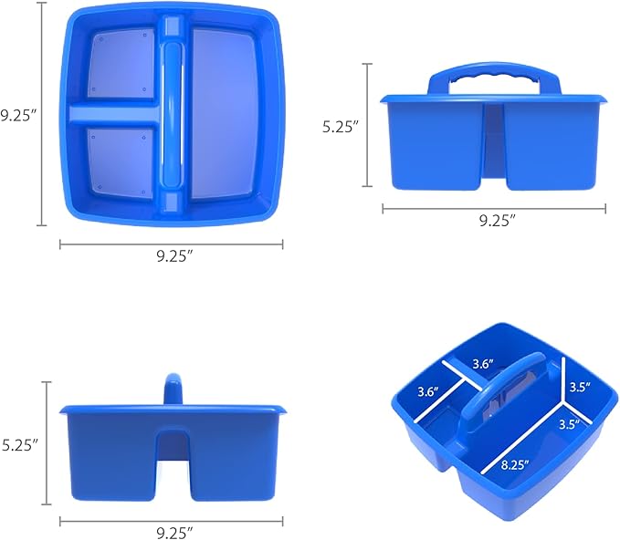 Storex Classroom Caddy, 9.25 x 9.25 x 5.25 Inches, Assorted Colors, Color Assortment Will Vary, Case of 6 (00940U06C), Small Caddy