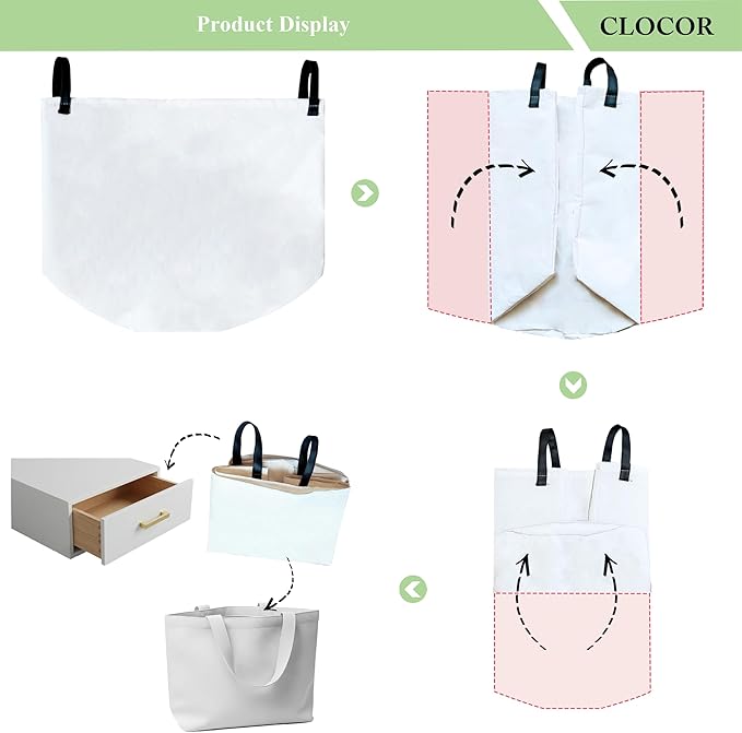 CLOCOR Round Collapsible Flat Storage Basket,Space-Saving Fabric Laundry Hamper for Clothes,Nursery Hamper,Gift Basket(Watercolor Rose)