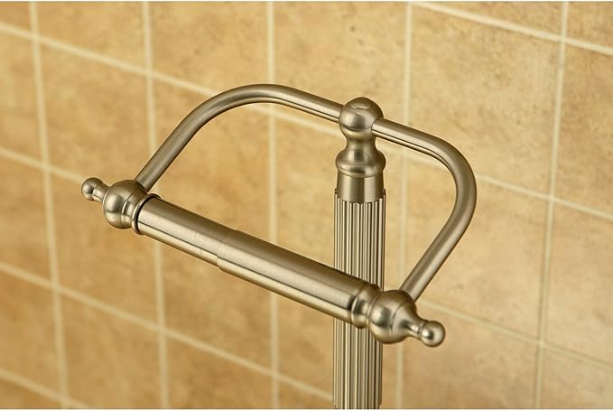 Kingston Brass CC2108 Georgian Freestanding Toilet Paper Holder, Brushed Nickel