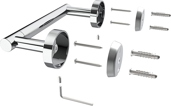 RARXTR Polished Finish Toilet Paper Holder SUS304 Stainless Steel Double Post Pivoting Toilet Paper Roll Holder Wall Mounted Toilet Tissue Holder for Commercial Bathroom RV
