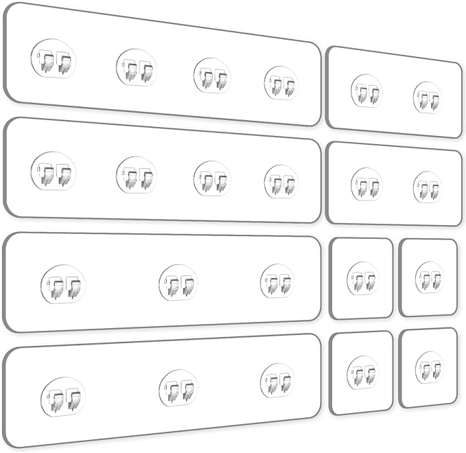 Novabright 40 Pack Shower Caddies Adhesive Replacement Strips Waterproof Strong Adhesive Hooks, No Drilling, Wall Mount Strips for Bathroom Storage Shelves Soap Holder Kitchen Rack Organizer