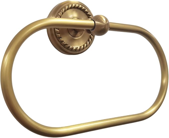 Oval Towel Ring, Brass Towel Holder for Bathroom Wall Mounted, Antique Gold Hand Towel Ring, Fashion Towel Rack Hanger for Washroom, Kitchen, Washbasin, Bar