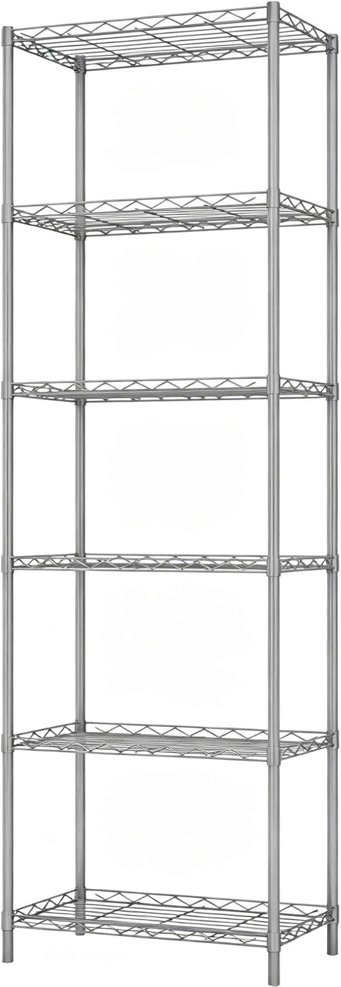 HOMEFORT 6-Tier Wire Shelving, 6 Shelves Unit Metal Storage Rack, Closet Shelves for Kitchen, Pantry, Closet, Bathroom, 14" D x 21" W x 75.6" H (Grey)