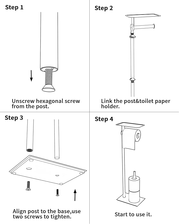 Toilet Paper Holder Stand, Free Standing Toilet Paper Holder with Shelf for Bathroom, Stainless Steel Brushed Nickel Toilet Paper Roll Holder with Storage, Reserve for 3 Rolls, Weighted Base
