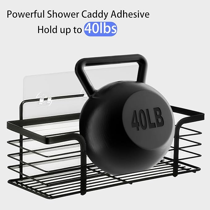 16Pack Shower Caddy-Adhesive Replacement, Strong Adhesive Hook Strip, Waterproof Shower Caddy Basket Shelf for Bathroom Storage Shelves and Kitchen Racks , No Drilling