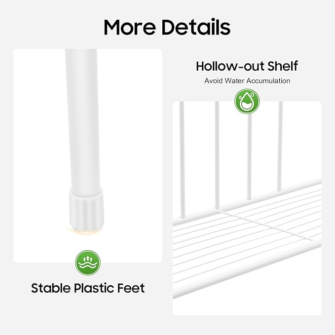 3 Tier Over The Toilet Rack, Shelf Bathroom, Over The Toilet Storage Rack, Stand Organizer Space Saver, White