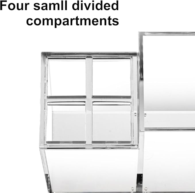 Acrylic Toothbrush Holders for Bathrooms, 5 Slots Clear Toothpaste Organizer Removable Compartment Bathroom Accessories Storage Toothbrush Stand for Vanity Countertop(2 pcs)